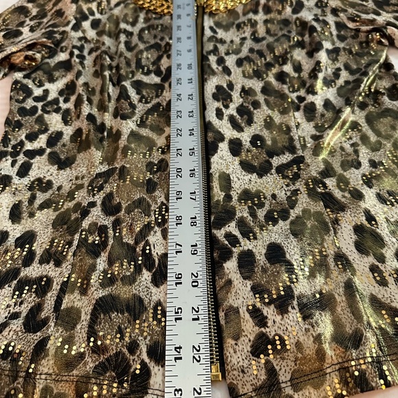 MSK Animal Print Blazer with Gold Chain Detail - Picture 4 of 6